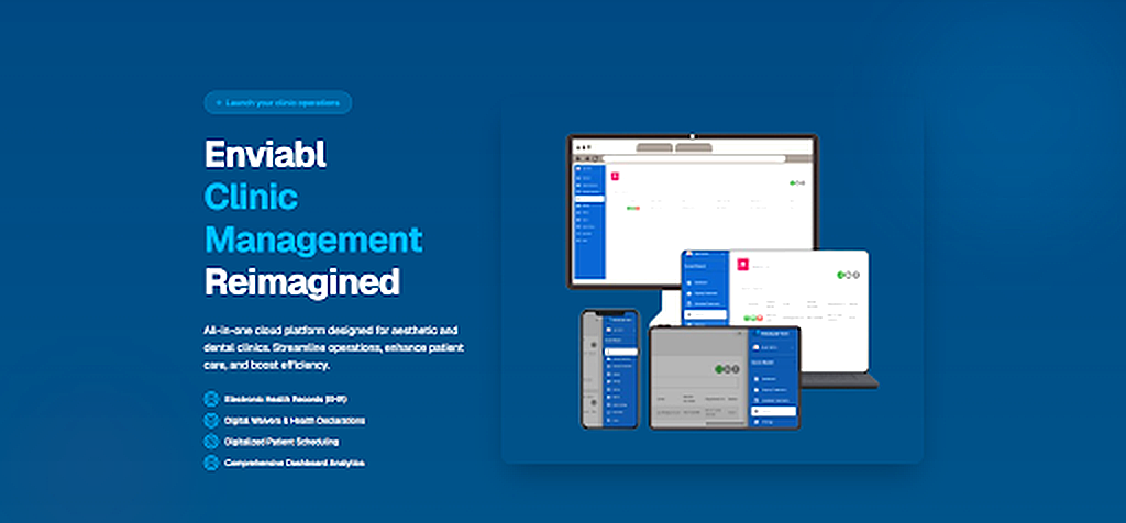 Enviabl clinic management dashboard preview